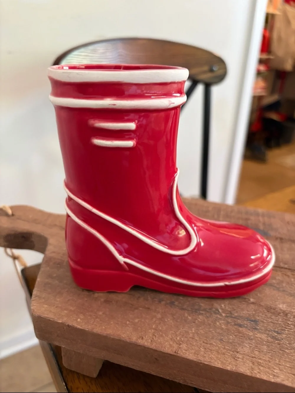 Vintage Red Kids Rain Boot with White Trim - Picture 1 of 1